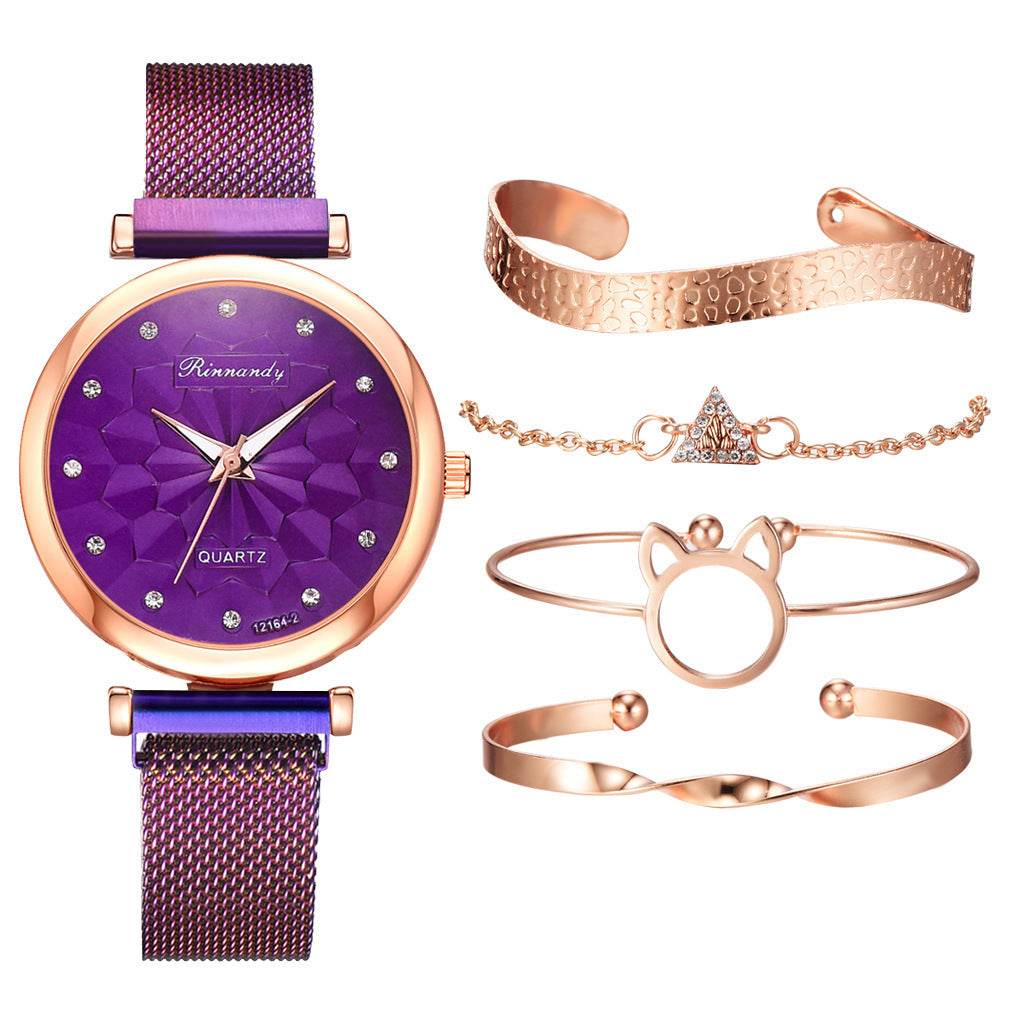 Women's Milan Mesh Strap Watch - Elegant with 4 Colorful Bracelets - Buy Center