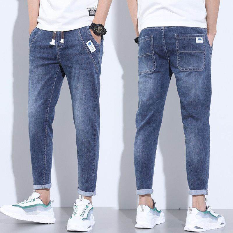 Stretch Denim Casual Men's Trousers - Lightweight & Mid Waist Design - Buy Center
