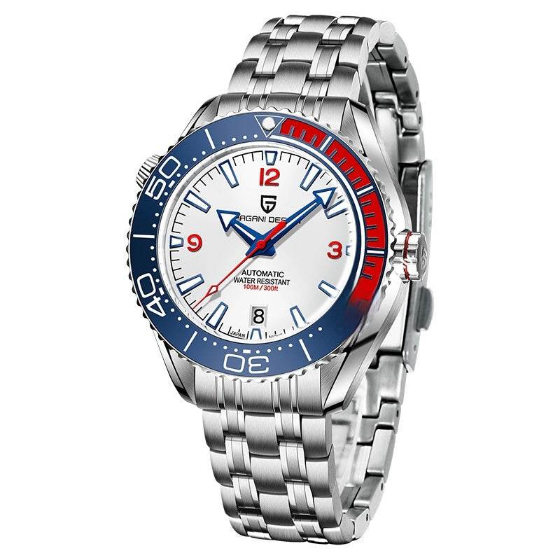 Stylish Men's Mechanical Watch - Rotatable Bezel & Luminous Hands - Buy Center