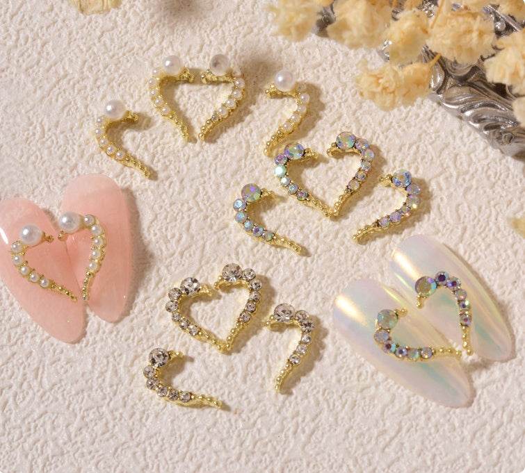 Love Heart Alloy Nail Art Decorations - Rhinestone Jewelry Set 2025 - Buy Center