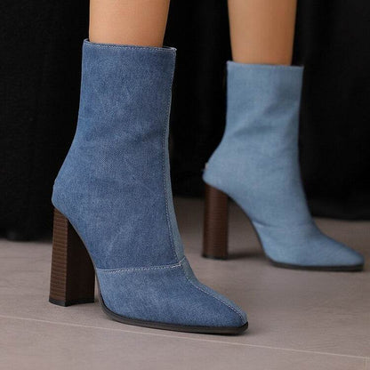 Women's High Heels Ankle Boots - Fleece-lined, French Style for Fall/Winter - Buy Center