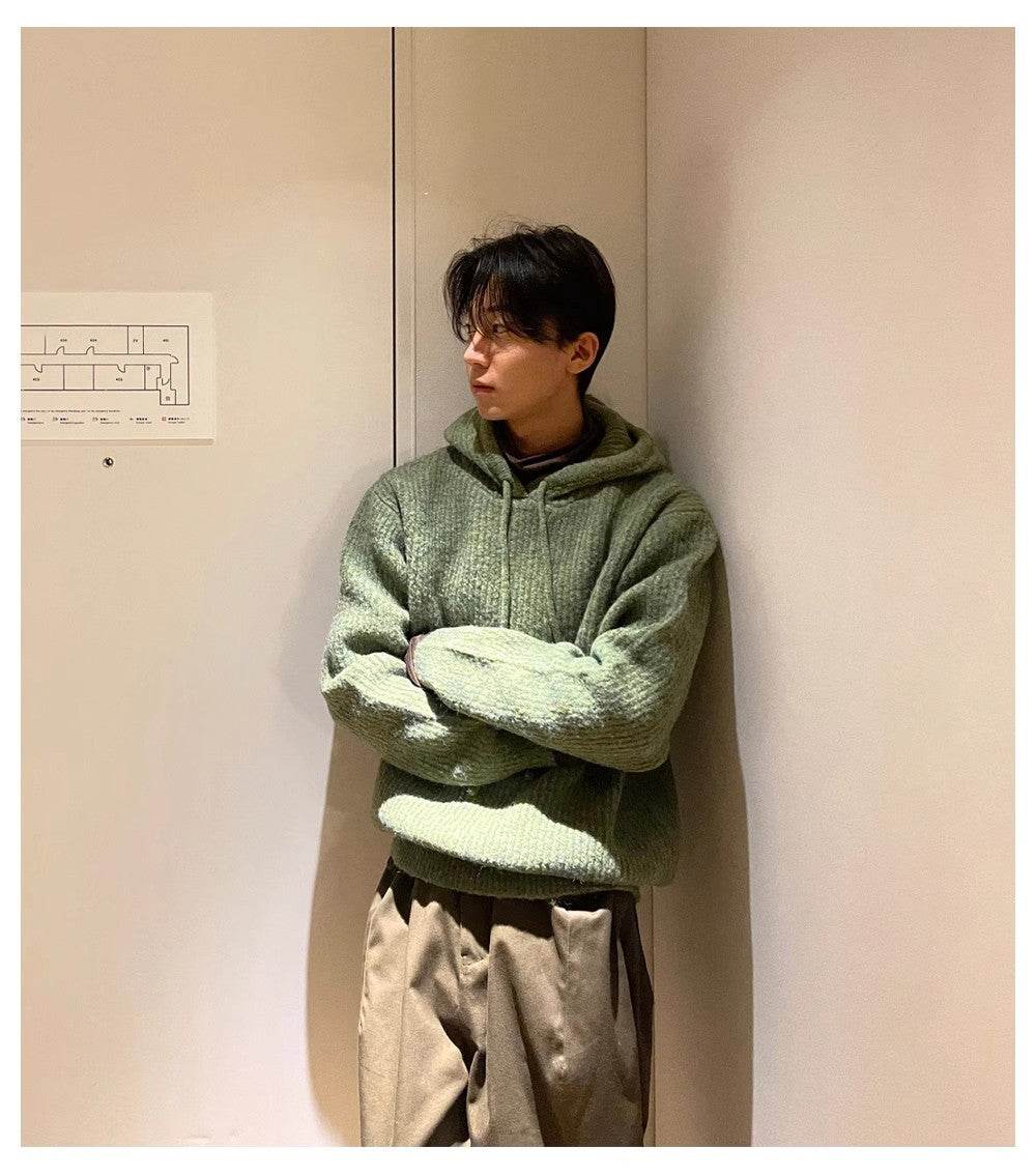 Slouchy Thick Fluffy Sweater Jacket - Korean Style for Men 2025 - Buy Center