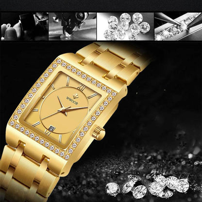 Grip Love Square Steel Band Watch - Waterproof Quartz Stylish for Women - Buy Center