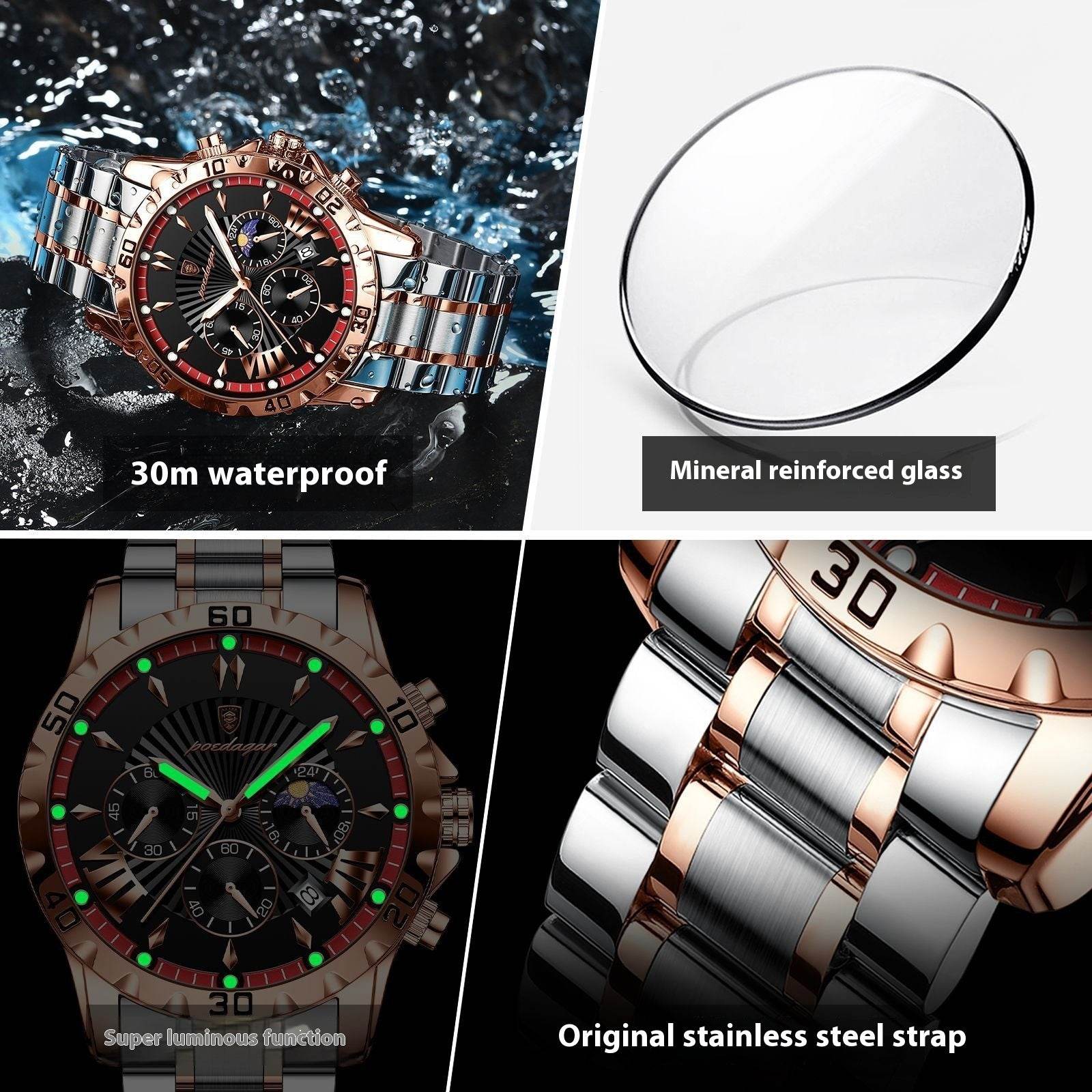 Buycenter Men's Luminous Quartz Watch - Stylish & Multifunctional Accessories - Buy Center