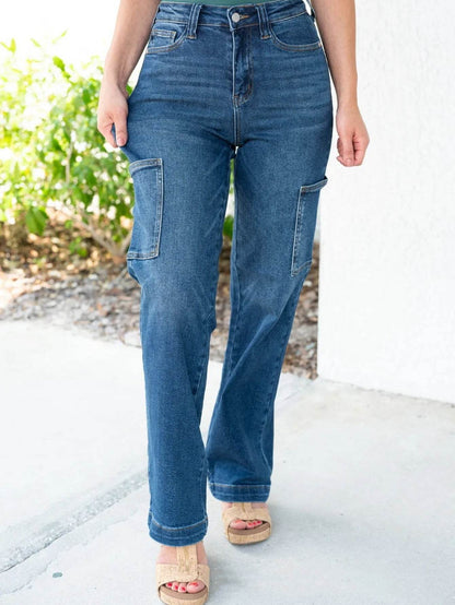 Buycenter High Waist Wide Leg Jeans - Multi-Pocket Denim for Women - Buy Center