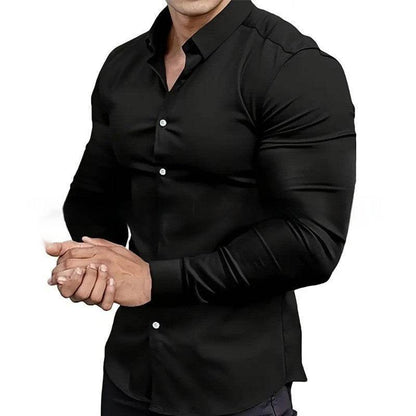 Men's Non-Ironing Casual Shirt - Anti-Wrinkle, Four-Sided Stretch Fabric - Buy Center