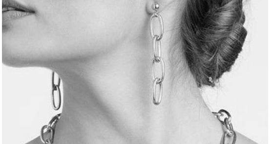 Simple Thick Chain Necklace for Women - Retro Adjustable Style & Earrings - Buy Center