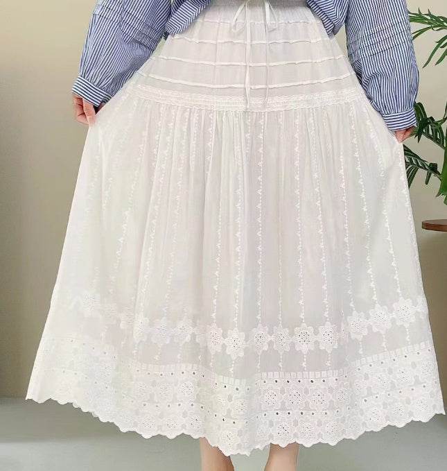 French A-Line Cotton Skirt - High Waist Slimming Design for 2025 - Buy Center