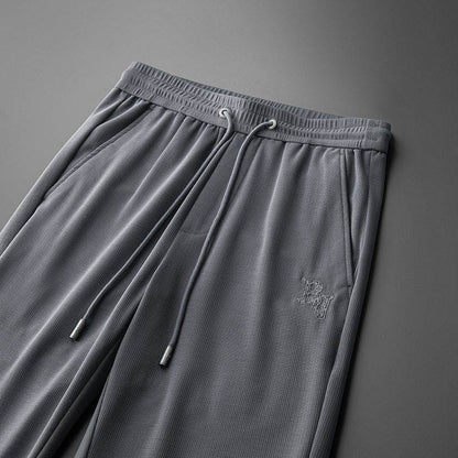 Light Luxury Ankle-Tied Sweatpants - Stylish Embroidered Casual Comfort - Buy Center