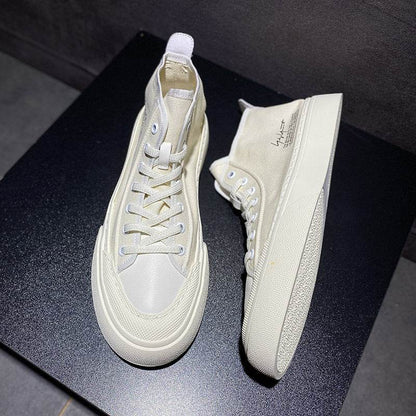 Men's Breathable Casual Sneakers - Stylish Lace-Up Vulcanize Shoes - Buy Center