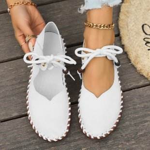 British Retro Round Head Casual Pumps - Lightweight Flats for Stylish Women - Buy Center