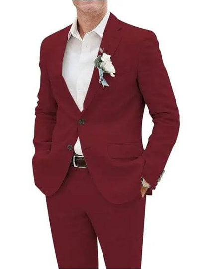 Buycenter Casual Men's Linen Suit - Fashion Slim Fit for All Occasions - Buy Center