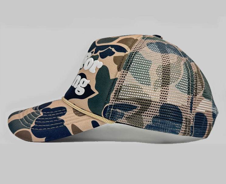 Live For Feeling Camouflage Curved Brim Hat - Adjustable Hip Hop Cap - Buy Center