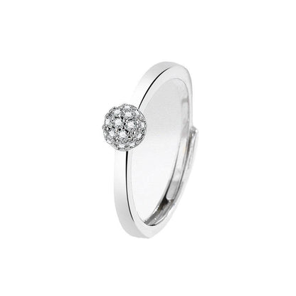 Silver Hydrangea Design Ring - Electroplated White Gold for Women - Buy Center