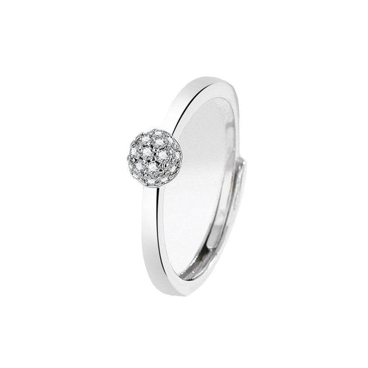 Silver Hydrangea Design Ring - Electroplated White Gold for Women - Buy Center