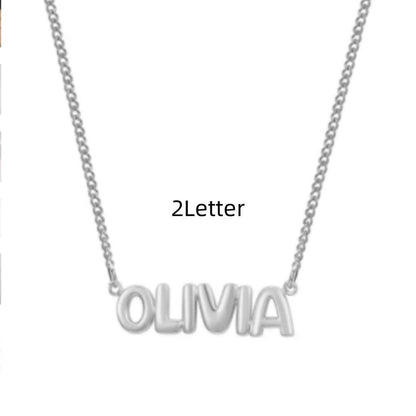 Personalized 3D Bubble Name Necklace - Custom Stainless Steel Jewelry - Buy Center