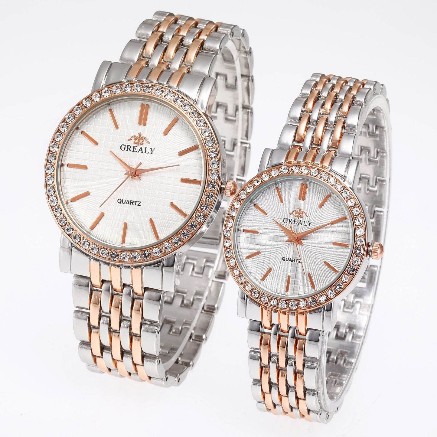 Casual Quartz Watches for Men & Women - Stylish Steel Strap with Diamonds - Buy Center