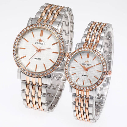 Casual Quartz Watches for Men & Women - Stylish Steel Strap with Diamonds - Buy Center