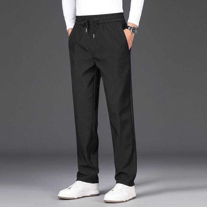 Buycenter Men's Fleece-Lined Straight Suit Pants - Winter Casual Trousers - Buy Center