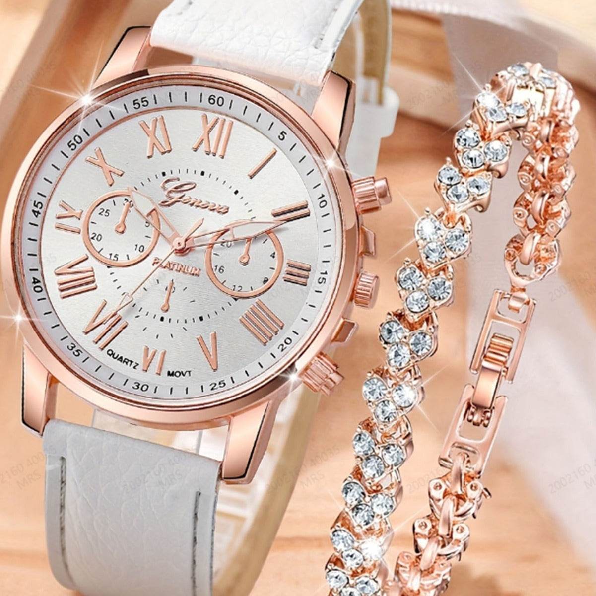Elegant Women's Quartz Watch & Bracelet Suit - Trendy Style 2025 - Buy Center