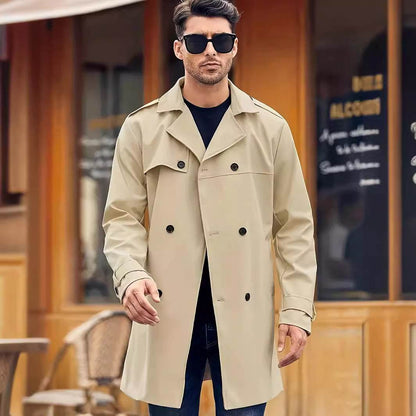 Men's Double-Breasted Long-Sleeved Coat - Stylish Parka in 4 Colors - Buy Center