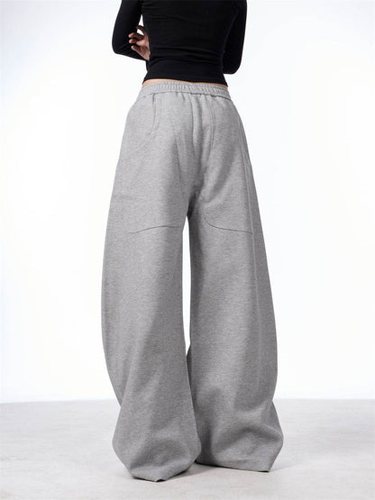 American-Style Wide-Leg Pants - Deconstructive Design in Black & Gray - Buy Center