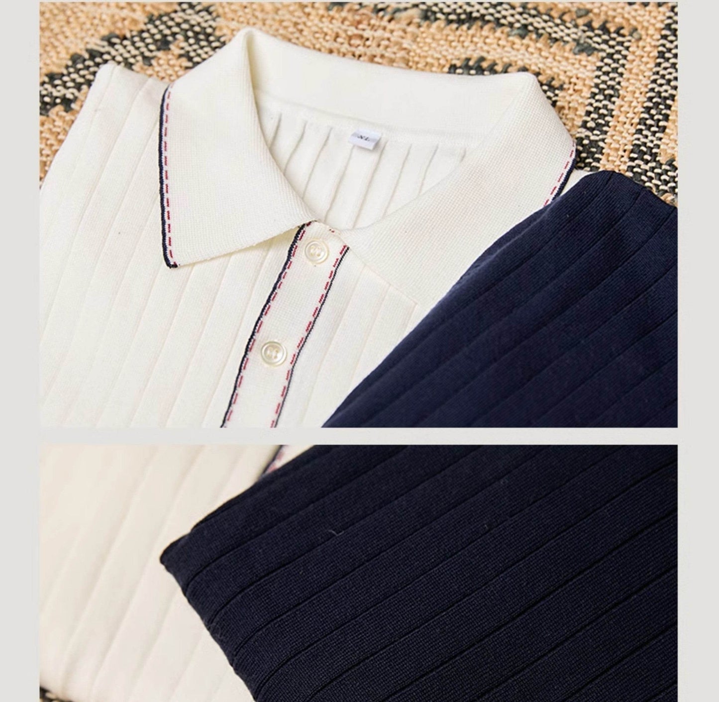 Buycenter Casual Short-Sleeved T-Shirt for Men - Navy Blue & White - Buy Center