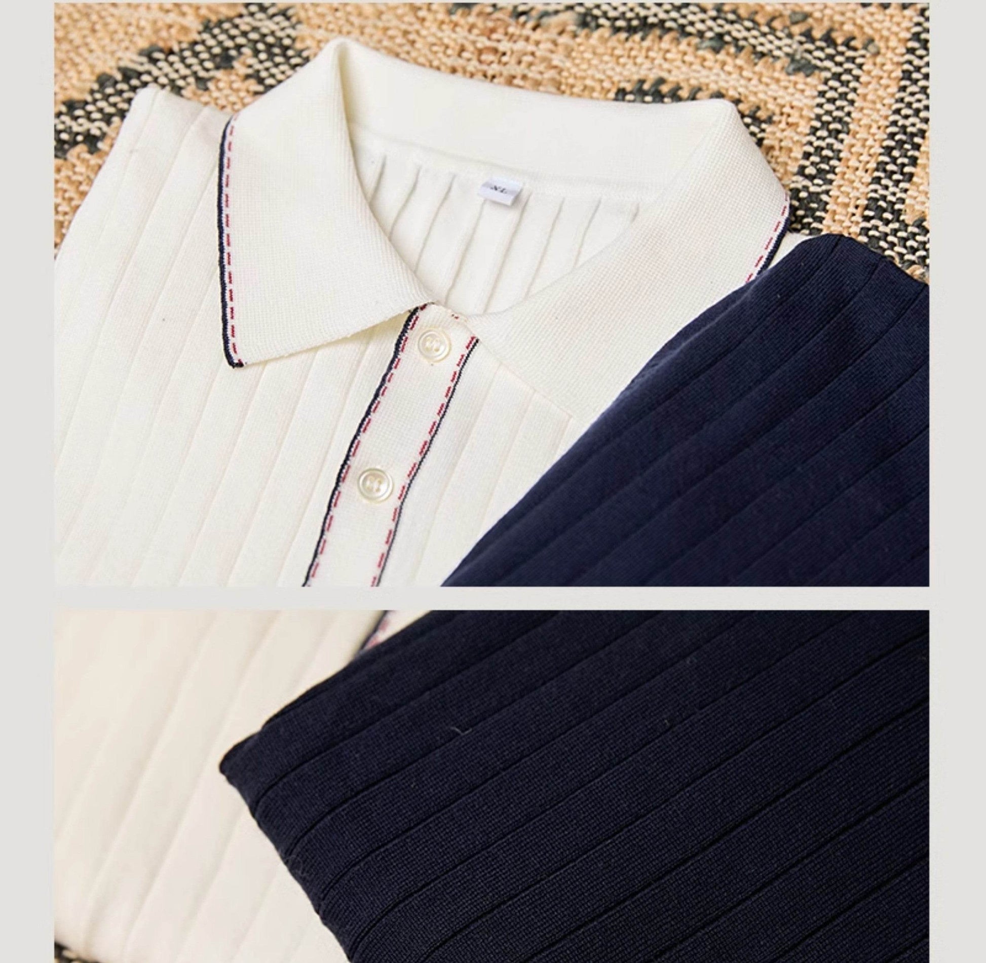 Buycenter Casual Short-Sleeved T-Shirt for Men - Navy Blue & White - Buy Center