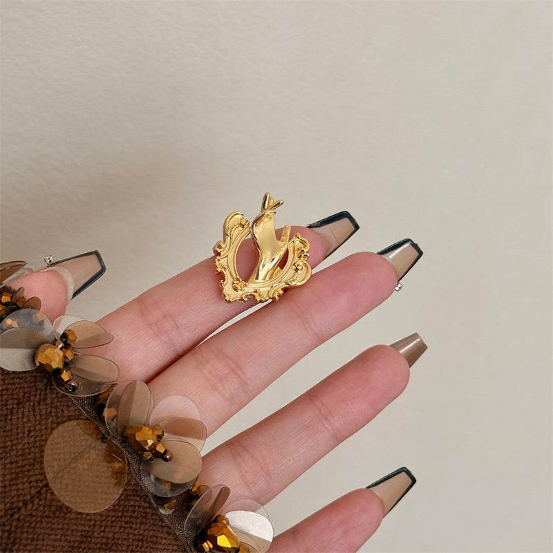 Ins Cold Wind Irregular Palm Ring - Real Gold Plated Alloy Design - Buy Center