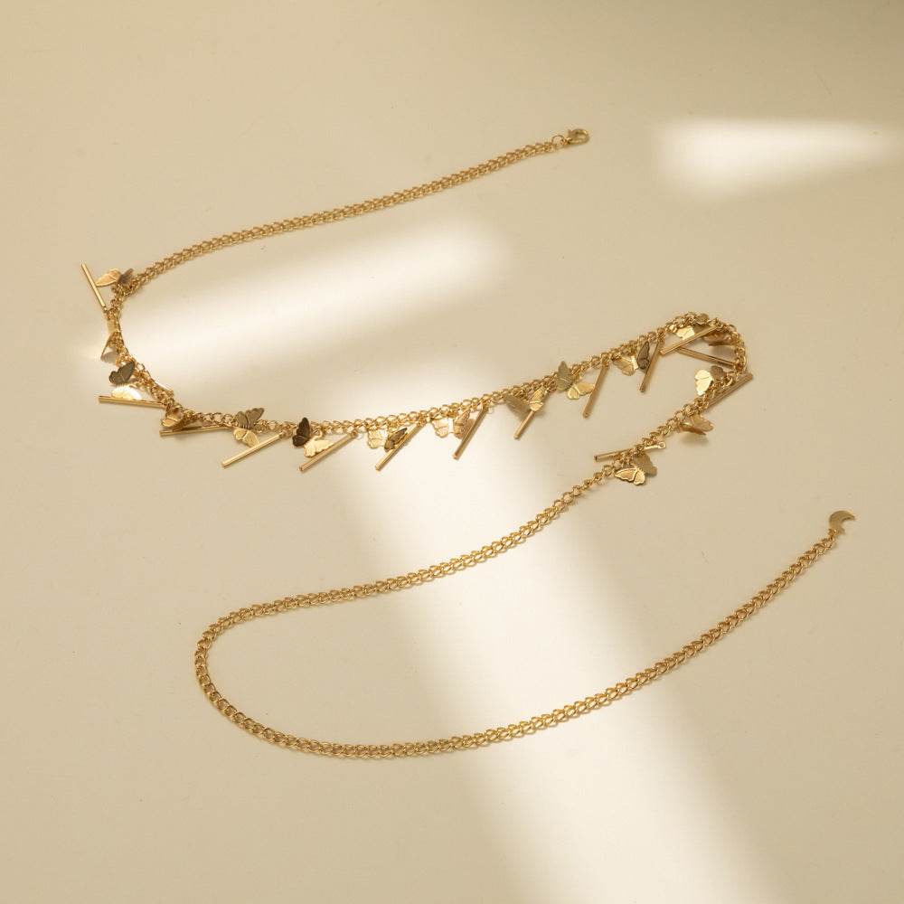 All-Match Butterfly Stitching Copper Waist Chain - Elegant Gold Body Jewelry - Buy Center