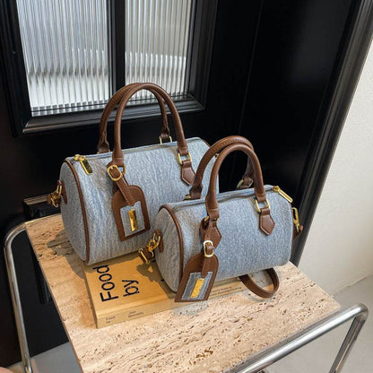 Buycenter Women's Retro Denim Handbag - Trendy Shoulder Bag in Blue - Buy Center