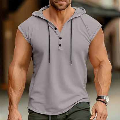 Summer Men's Solid Color Vest - Lightweight Cotton Blend for Sports - Buy Center