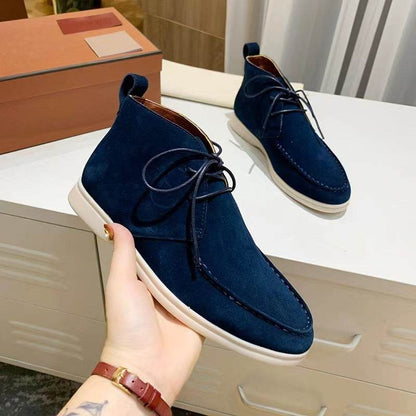 Men's Ankle Lace-up Flat Pumps - Stylish Mid-top Casual Boots 2025 - Buy Center