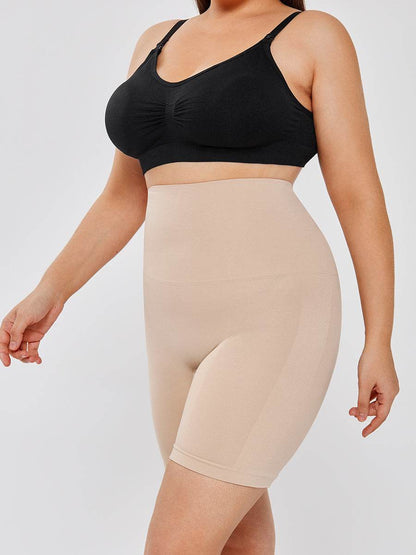 High Waisted Body Shaper Shorts - All Season Women's Leggings in Apricot & Black - Buy Center