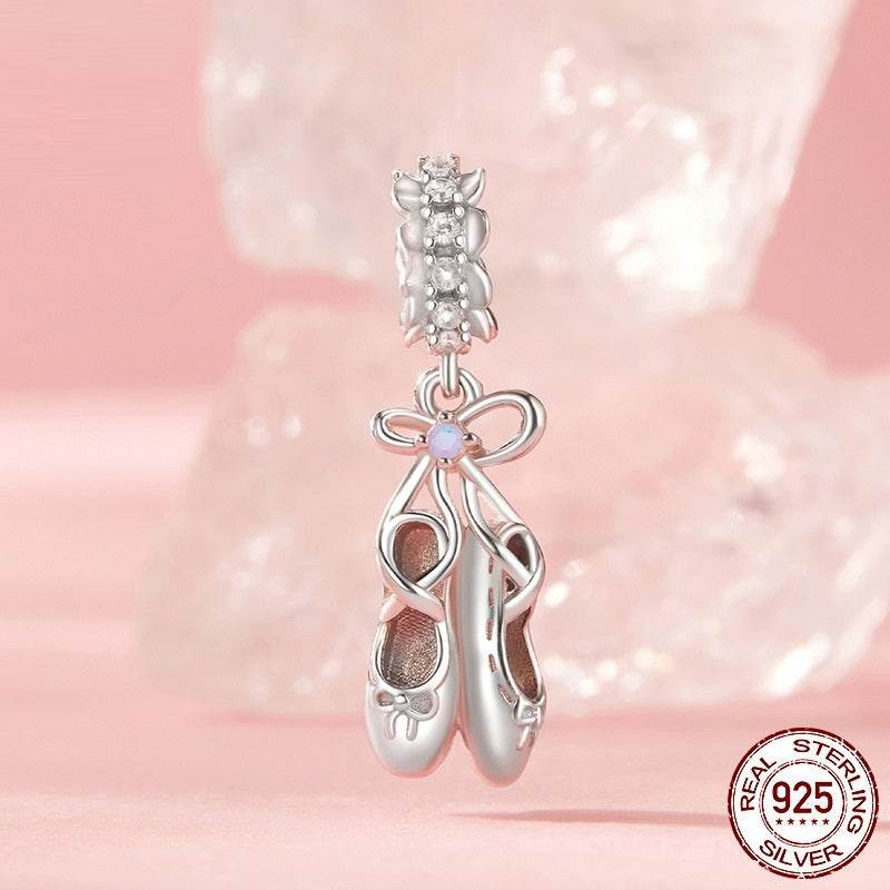 S925 Sterling Silver Ballet Shoe Pendant - Elegant Accessory for Dancers - Buy Center