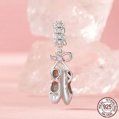 S925 Sterling Silver Ballet Shoe Pendant - Elegant Accessory for Dancers - Buy Center