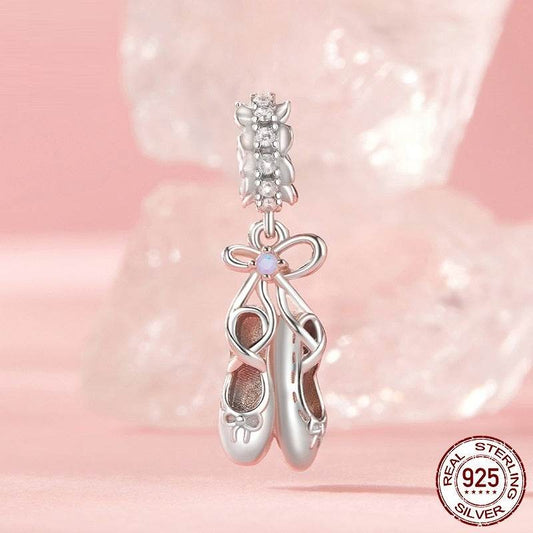 S925 Sterling Silver Ballet Shoe Pendant - Elegant Accessory for Dancers - Buy Center