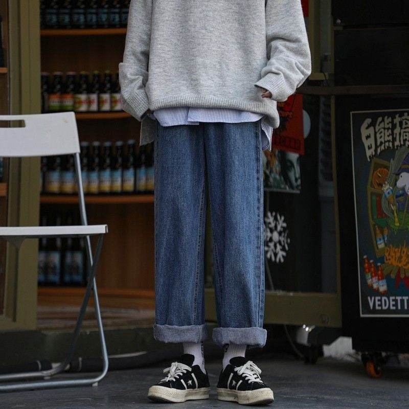 Trendy Loose Casual Wide Leg Straight Jeans for Men - Versatile Style 2025 - Buy Center