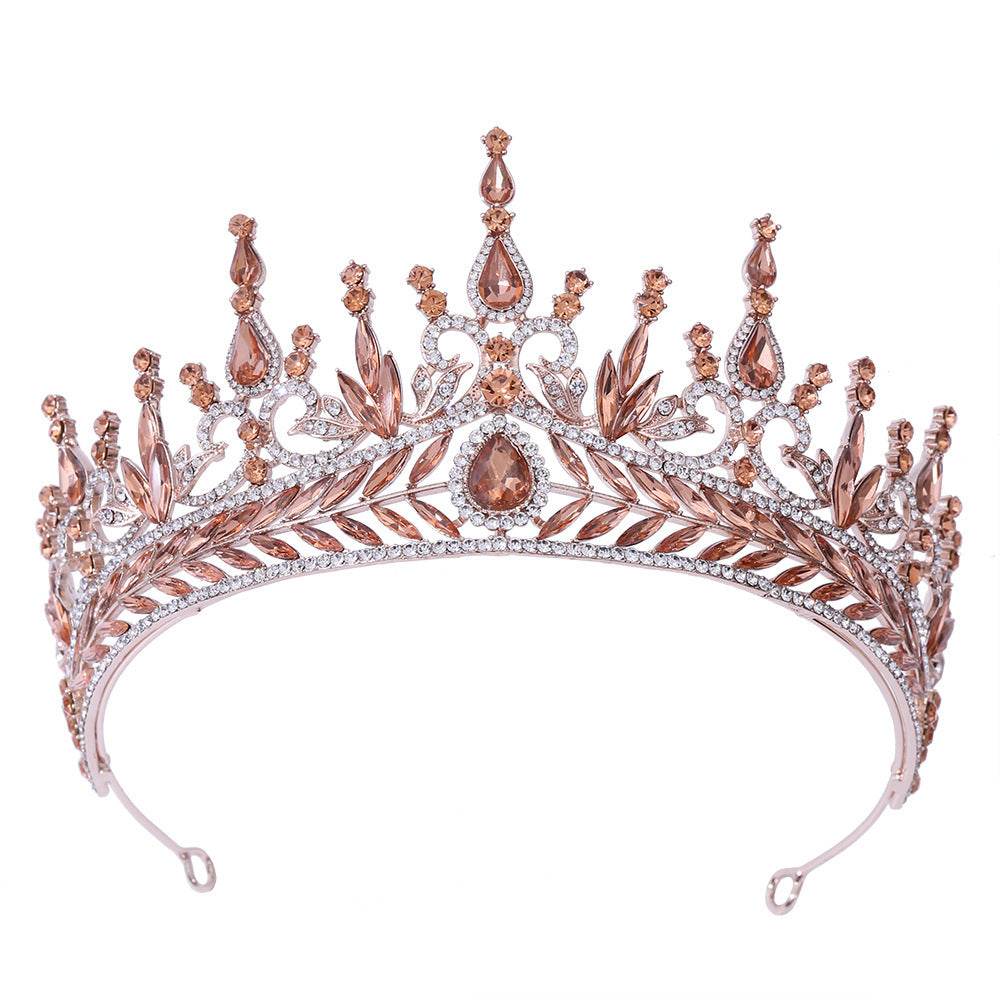Elegant Crystal Baroque Crown Hair Hoop Set - Perfect for Weddings & Events - Buy Center