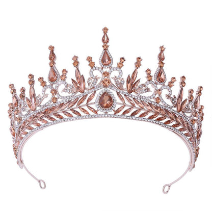 Elegant Crystal Baroque Crown Hair Hoop Set - Perfect for Weddings & Events - Buy Center