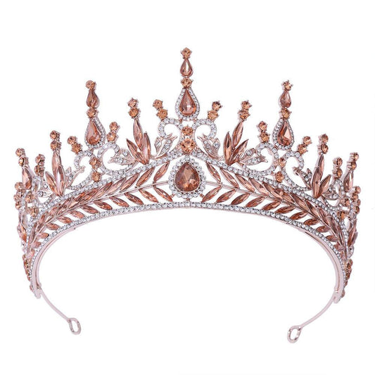 Elegant Crystal Baroque Crown Hair Hoop Set - Perfect for Weddings & Events - Buy Center