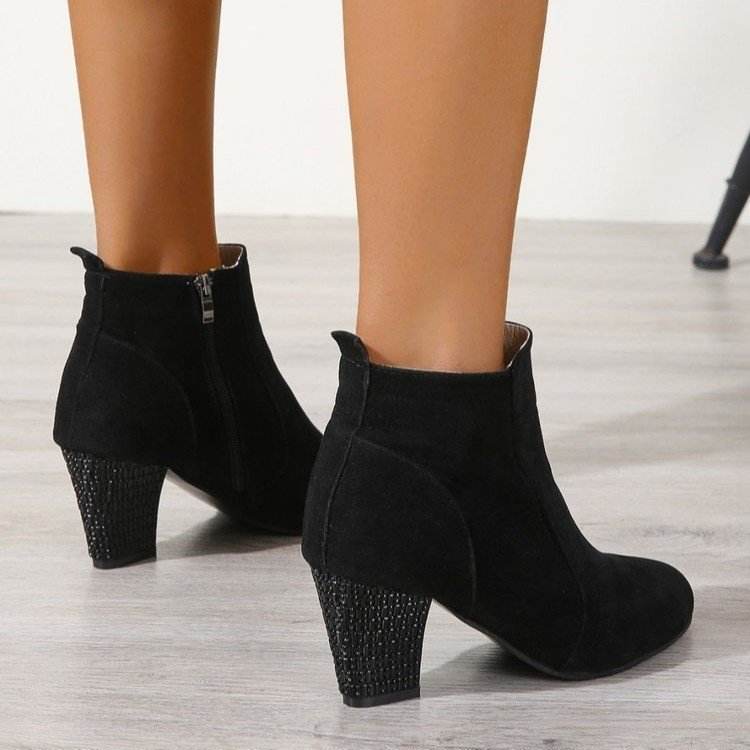 Women's High Heel Suede Leather Martin Boots - Trendy Winter Style 2025 - Buy Center