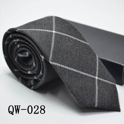 Elegant Men's Super Narrow Bow Tie - Trendy Wool-like Cotton Stripes - Buy Center