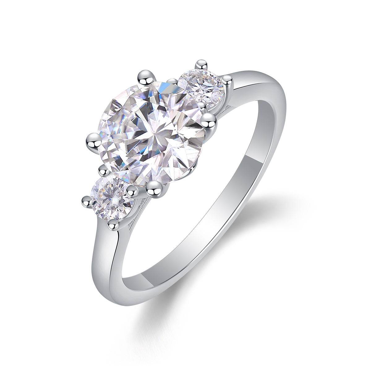 Buycenter Moissanite Silver Ring Set - Luxury Fashion with Large Diamonds - Buy Center