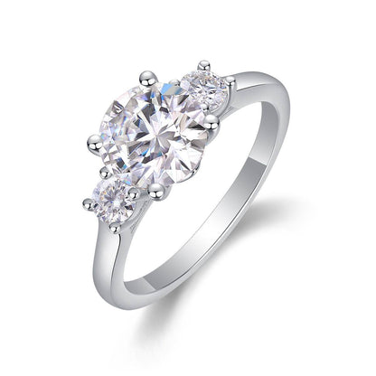 Buycenter Moissanite Silver Ring Set - Luxury Fashion with Large Diamonds - Buy Center