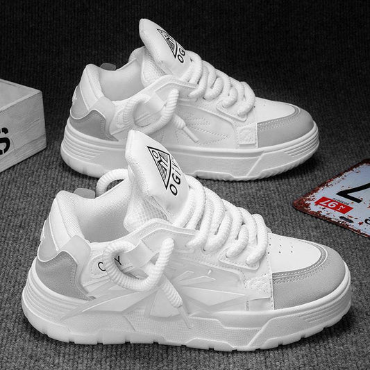 Trendy Men’s Thick Bottom Sneakers - Casual Harajuku Style, Multiple Colors - Buy Center