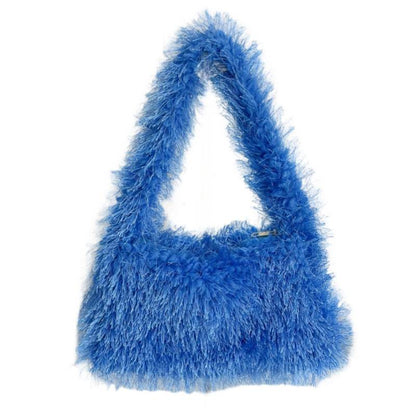 Versatile Candy Colored Handheld Tassel Bag - Fresh Plush Clutch - Buy Center
