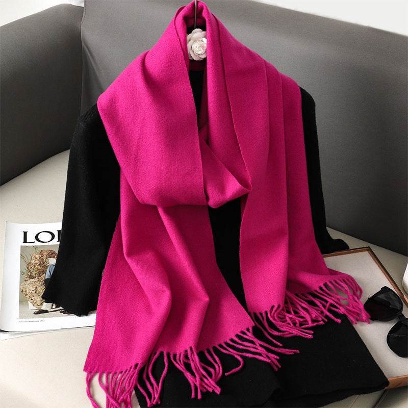 Solid Color Cashmere-like Scarf for Women - Warm, Quick-Drying Shawl - Buy Center
