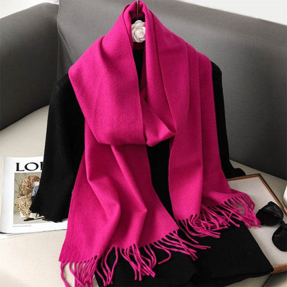 Solid Color Cashmere-like Scarf for Women - Warm, Quick-Drying Shawl - Buy Center