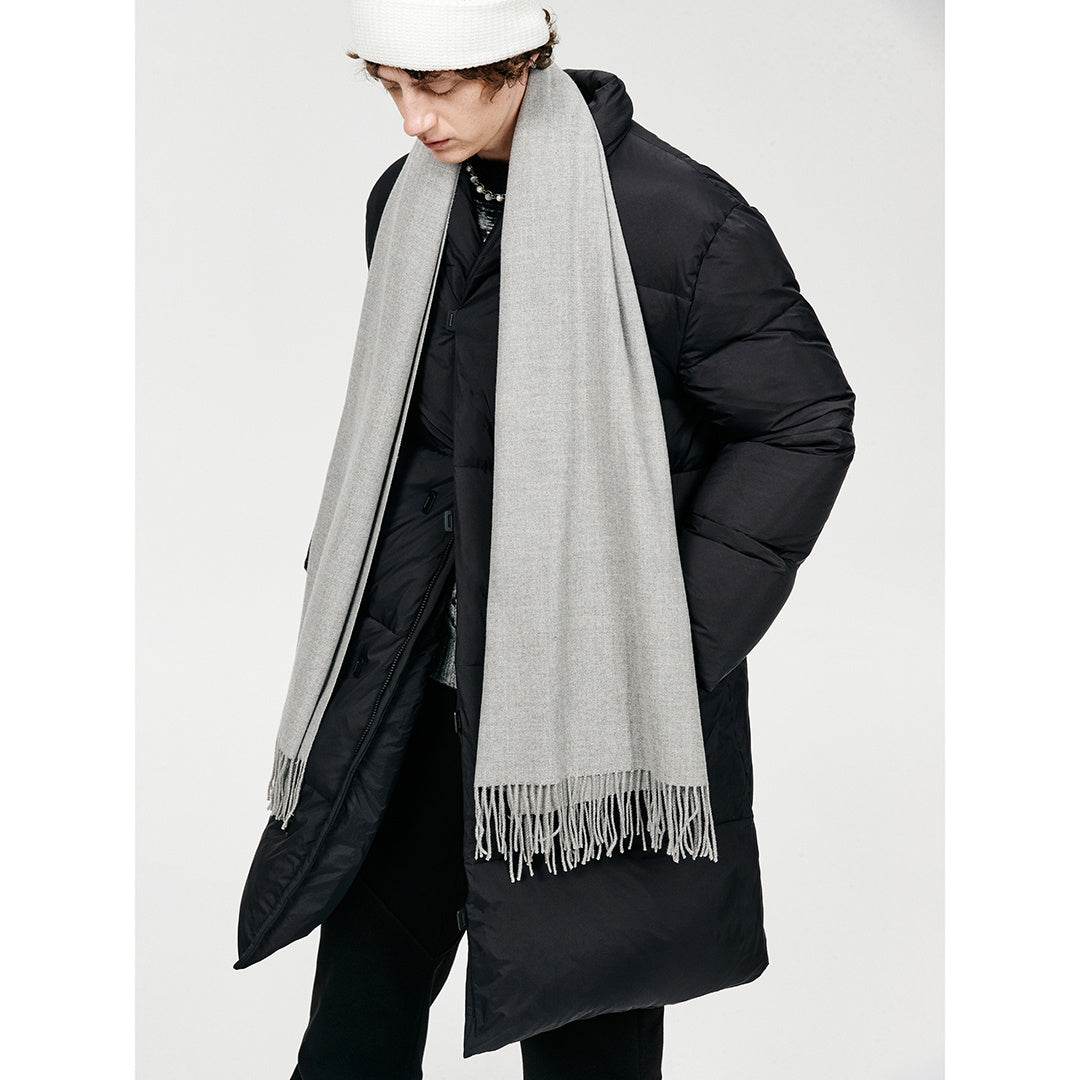 Solid Color Fringed Long Scarf - Warm, Skin-Friendly Material for Stylish Layers - Buy Center